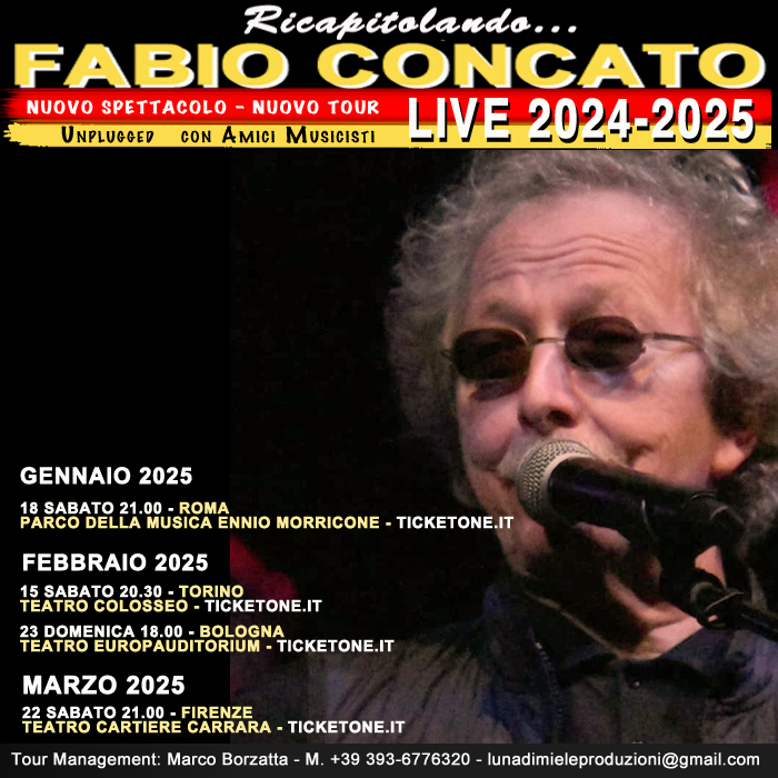 Ricapitolando... Fabio Concato: appuntamenti live Gennaio, Febbraio, Marzo 2025