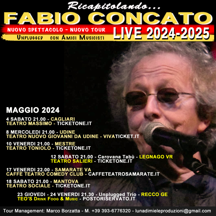 Ricapitolando... Fabio Concato: appuntamenti live Maggio 2024